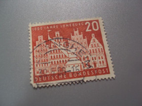 НДР, ФРН ГДР, ФРГ ^/--/^ марка Германия ФРГ 1956 город 1000-летие Люнебурга архитектура гаш №2034 ^_^^^ Німеччина ФРН 1956 місто 1000-річчя Люнебурга архітектура гаш No 2034 - фото фото фото