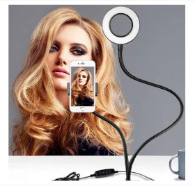 Bluetooth гарнітури Bluetooth гарнитуры ^/--/^ Тримач на прищіпці з лед кільцем для прямих трансляцій (чорний) ^_^^^ Держатель на прицепке с лед кольцом для прямых трансляций (черный) - фото фото фото