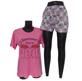 Піжами Пижамы ^/--/^ Женская пижама футболка и шорты Cotton More 50394 2 /--/ XL розовая ^_^^^ Жіноча піжама футболка і шорти Cotton More 50394 2 /--/ XL рожева - фото фото фото