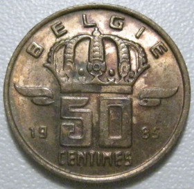 Бельгія Бельгия ^/--/^ Бельгія 50 сантимів 1985 року Belgie 42499 ^_^^^ Бельгия 50 сантимов 1985 года Belgie 42499 - фото фото фото