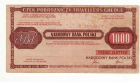 Польща Польша ^/--/^ Польша 1000 злотых дорожный чек редкий ^_^^^ Польща 1000 злотих дорожній чек рідкісний - фото фото фото