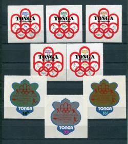 Спорт Спорт ^/--/^ Тонга Tonga Спорт 1976 ОИ Монреаль, самоклейки MNH ^_^^^ Tonga Спорт 1976 ОІ Монреаль, самоклейки MNH - фото фото фото