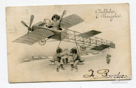 Іноземні Иностранные ^/--/^ Поштівка Авіація-собаки 1916 р. ^_^^^ Почтовка Авиация-собаки 1916 г. - фото фото фото