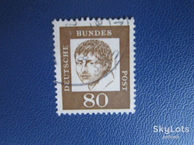 НДР, ФРН ГДР, ФРГ ^/--/^ Марка Німеччина ФРН 1961 стандарт Клейст 80 пф гаш ^_^^^ Марка Германия ФРГ 1961 стандарт Клейст 80 пф гаш - фото фото фото