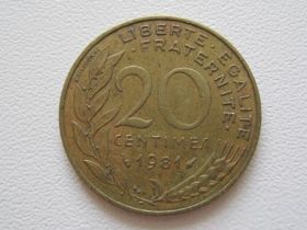 Франція Франция ^/--/^ Франция 20 сантимов 1981 года #9710 ^_^^^ Франція 20 сантимів 1981 року #9710 - фото фото фото