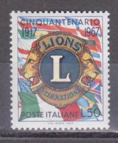 Італія, Ватикан Италия, Ватикан ^/--/^ Италия 1967 LIONS INTERNATIONAL CLUB КЛУБ ЛАЙОНС 50 ЛЕТ СОТРУДНИЧЕСТВО ЭМБЛЕМА Mi.1245** MNH ^_^^^ Італія 1967 LIONS INTERNATIONAL CLUB КЛУБ ЛАЙОНС 50 РОКІВ СОТРУДНИЦТВА ЕМБЛЕМА Mi.1245** MNH - фото фото фото