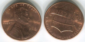 Обігові Обиходные ^/--/^ США  1 цент 2016 г. ^_^^^ США 1 цент 2016 р. - фото фото фото