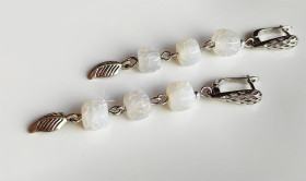 Сережки Серьги ^/--/^ Серьги из агата, Подарок девушке, оригинальные длинные серьги с агатом ^_^^^ Сережки з агату, подарунок дівчині, оригінальні довгі сережки з агатом - фото фото фото