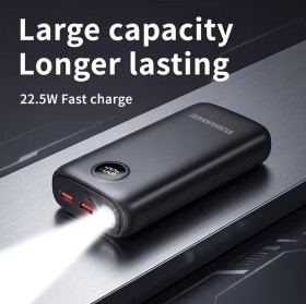 Зовнішні акумулятори (Power Bank) Внешние аккумуляторы (Power Bank) ^/--/^ Портативний Power Bank з хорошим ліхтариком 22.5 /--/ W, супершвидка зарядка,  Power Bank 20000 Mah, подвійний USB, Type-C двостороння швидка зарядка ^_^^^ Портативный Power Bank с хорошим фонариком 22.5 /--/ W, суперскорая зарядка, Power Bank 20000 Mah, двойной USB, Type-C двусторонняя быстрая зарядка - фото фото фото