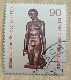 Мистецтво Искусство ^/--/^ Западный Берлин 1981 г - Скульптуры XX века. Коленопреклоненная Флора. Рихард Шайбе, гаш ^_^^^ Західний Берлін 1981 - Скульптури XX століття. Колінопреклонна Флора. Ріхард Шайбе, гаш - фото фото фото
