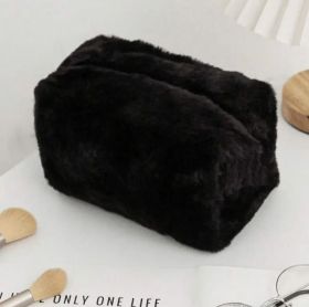 Інше Другое ^/--/^ Косметичка хутряна плюшева чорна ^_^^^ Косметичка меховая плюшевая черная - фото фото фото