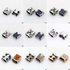 Роз'єми, гнізда Разъемы, гнезда ^/--/^ 9 моделей по 5 шт 5 /--/ pin 8 /--/ pin 10 /--/ pin Mini USB Type B Female Socket 5-Pin Right Angle DIP SMT Jack Connector под заказ - фото фото фото