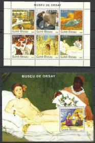 Гвінея-Бісау Гвинея-Бисау ^/--/^ Гвинея-Бисау 2003 живопись музей де Орси Клббл. ^_^^^ Гвінея-Бісау 2003 живопис музей де Орсі Клббл. - фото фото фото