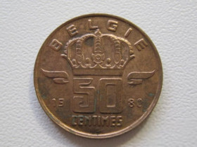 Бельгія Бельгия ^/--/^ Бельгия 50 сантимов 1980 года BELGI 32957 ^_^^^ Бельгія 50 сантимів 1980 BELGI 32957 - фото фото фото