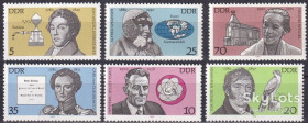 НДР, ФРН ГДР, ФРГ ^/--/^ ГДР 1980 наука Кюри Клаузевиц Вегенер Mi 2492-2497 MNH ^_^^^ НДР 1980 наука Кюрі Клаузевіц Вегенер Mi 2492-2497 MNH - фото фото фото