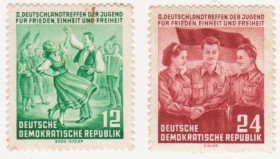 НДР, ФРН ГДР, ФРГ ^/--/^ ГДР 1954 г.№ 187‑188 * серия ^_^^^ НДР 1954 No 187-188 * Серія - фото фото фото