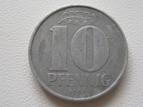 НДР, ФРН ГДР, ФРГ ^/--/^ Германия - ГДР 10 пфеннигов 1967 года 28084 ^_^^^ Німеччина - НДР 10 пфенігів 1967 року 28084 - фото фото фото