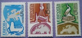 СРСР - СССР - ^/--/^ СССР 1989 фауна птицы Европа СК 6007-6009 MNH ^_^^^ СРСР 1989 фауна птиці Європа СК 6007-6009 MNH - фото фото фото