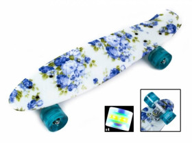 Дитячі ролики та скейти Детские ролики и скейты ^/--/^ Penny Board  &amp;quot;Blue Rose&amp;quot; Светящиеся колеса. (PG /--/ 05) ^_^^^ Penny Board &amp;quot;Blue Rose &amp;quot; Світяться колеса. (PG /--/ 05) - фото фото фото