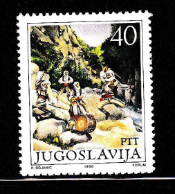 Балканський півострів Балканский полуостров ^/--/^ Югославия  1986 г MNH - музыка и танцы - ^_^^^ Югославія 1986 MNH - музика і танці - фото фото фото