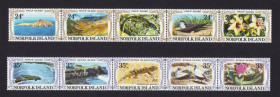 Фауна Фауна ^/--/^ NM Фауна .  Норфолк 1982 г  MNH - 2 /--/ е сцепки - флора ^_^^^ Норфолк 1982 MNH - 2 /--/ е зчеплення - флора - фото фото фото