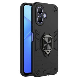 Чохли, бампера Чехлы, бампера ^/--/^ Чохол Fiji Defence для Infinix Smart 10 (X /--/ 6725) протиударний бампер з кільцем підставкою Black - фото фото фото