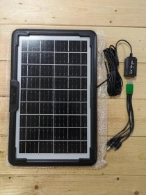 Зовнішні акумулятори (Power Bank) Внешние аккумуляторы (Power Bank) ^/--/^ Сонячна панель CCLamp CL-0912 — 12 Вт  (9 В), монокристалічна, IP /--/ 65, USB + набір перехідників ^_^^^ Солнечная панель CCLamp CL-0912 — 12 Вт (9 В), монокристаллическая, IP /--/ 65, USB + набор переходников - фото фото фото
