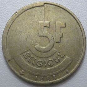 Бельгія Бельгия ^/--/^ Бельгія 5 франків 1986 року Belgique 42889 ^_^^^ Бельгия 5 франков 1986 года Belgique 42889 - фото фото фото
