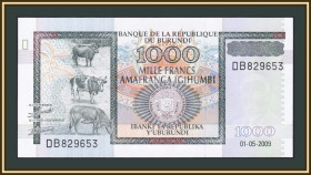 Бурунді Бурунди ^/--/^ Бурунди 1000 франков 2009 P-46 UNC ^_^^^ Бурунді 1000 франків 2009 P-46 UNC - фото фото фото