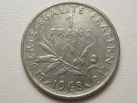Франція Франция ^/--/^ Франция 1 франк 1968 года 38010 ^_^^^ Франція 1 франк 1968 року 38010 - фото фото фото