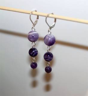 Сережки Серьги ^/--/^ Посеребрённые серьги с аметистом ^_^^^ Серебренні сережки з аметистом - фото фото фото