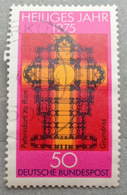НДР, ФРН ГДР, ФРГ ^/--/^ Германия 1975 г - Собор Святого Петра в Риме. План этажа, гаш ^_^^^ Німеччина 1975 - Собор Святого Петра в Римі. План поверху, гаш - фото фото фото
