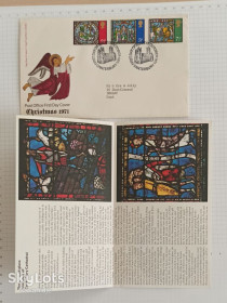 Європа Европа ^/--/^ Конверт первого дня КПД Великобритания 1971 Рождество фрески 3 пенни пенса волхвы Святое семейство Ангел Кентербери собор Сертификат ^_^^^ Конверт першого дня ККД Великобританія 1971 Різдво фрески 3 пенні пенсу волхви Святе сімейство Ангел Кентербері собор Сертифікат - фото фото фото