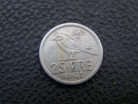 Норвегія Норвегия ^/--/^ 25 эре  Норвегия 1963 г ^_^^^ 25 ери Норвегія 1963 - фото фото фото