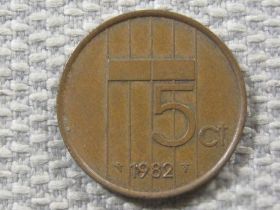 Нідерланди Нидерланды ^/--/^ Нидерланды 5 центов 1982 года #3922 ^_^^^ Нідерланди 5 центів 1982 року #3922 - фото фото фото