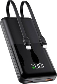 Зовнішні акумулятори (Power Bank) Внешние аккумуляторы (Power Bank) ^/--/^ Внешний аккумулятор со встроенными кабелями, двойная быстрая зарядка 22,5 Вт, емкость 20000 мАч ^_^^^ Зовнішній акумулятор з вбудованими кабелями, подвійна швидка зарядка 22,5 Вт, ємність 20000 мАг - фото фото фото