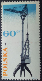 Польща Польша ^/--/^ Польша 1966 Башенный кран, гашеная ^_^^^ Польща 1966 Баштовий кран, гашена - фото фото фото
