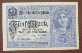 Німеччина Германия ^/--/^ Германия Німеччина 5 марок 1917 ^_^^^ Германия 5 марок 1917 - фото фото фото