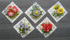 СРСР - СССР - ^/--/^ КВІТИ - ЦВЕТЫ КАРПАТ = СССР - СРСР = 1981 р. = гаш. + ^_^^^ ЦВЕТЫ КАРПАТ = СССР = 1981 г. = гаш. + + - фото фото фото