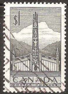 Північна Америка Северная Америка ^/--/^ Канада 1953 Sc.321 used Индейский тотем ^_^^^ Канада 1953 Sc.321 used Індійський тотем - фото фото фото
