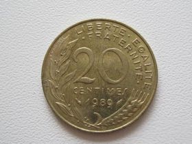 Франція Франция ^/--/^ Франция 20 сантимов 1989 года #9758 ^_^^^ Франція 20 сантимів 1989 #9758 - фото фото фото