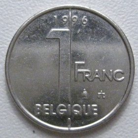 Бельгія Бельгия ^/--/^ Бельгія 1 франк 1996 року Belgique 42815 ^_^^^ Бельгия 1 франк 1996 года Belgique 42815 - фото фото фото