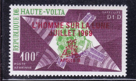 Освоєння космосу Освоение космоса ^/--/^ Космос .  Верхняя Вольта / DHV 1969 г  MNH - надпечатка ^_^^^ Верхня Вольта / DHV 1969 MNH - наддрук - фото фото фото
