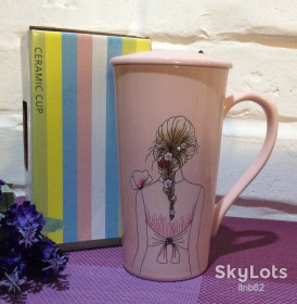 Чашки, кружки Чашки, кружки ^/--/^ Кружка с крышкой и ложкой Lady 450 мл Stenson C /--/ 39852 ^_^^^ Гурт з кришкою і ложкою Lady 450 мл Stenson C /--/ 39852 - фото фото фото