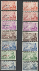Інші країни Другие страны ^/--/^ Ифни испан. 1941-42 транспорт вертолет надпечатки 14 /--/ м. ^_^^^ Іфні іспан. 1941-42 транспорт вертоліт надпечатки 14 /--/ м. - фото фото фото