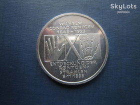 НДР, ФРН ГДР, ФРГ ^/--/^ Монета 10 марок Німеччина ФРН 1995 D Вільгельм Конрад Рентген медиціна срібло ^_^^^ Монета 10 марок Германия ФРГ 1995 D Вильгельм Конрад Рентген медицина серебро - фото фото фото