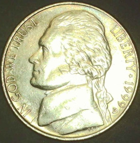 Обігові Обиходные ^/--/^ США 5 центів, 1999 D Джефферсон Нікель [3.99] ^_^^^ США 5 центов, 1999 D Джефферсон Никель [3.99] - фото фото фото