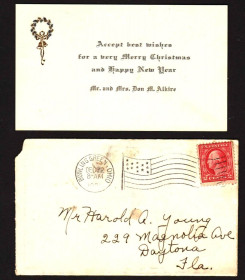 Америка Америка ^/--/^ США МК  1923 г с поздравительной откр-й = Пождество и с Новым Годом - 2 /--/ а скана ^_^^^ США МК 1923 р. з вітальної відкр-й = Пождество і з Новим Роком - 2 /--/ а скана - фото фото фото