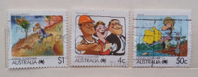 Марки Австралії та Океанії Марки Австралии и Океании ^/--/^ Австралия 1988 г -  «Living Together»  (Совместная жизнь), гаш, 4 шт  (см.фото) ^_^^^ Австралія 1988 — мультфільми - фото фото фото