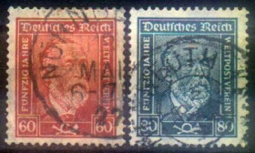 Веймарська республіка Веймарская республика ^/--/^ 1924 - Німеччина - Стандарт Г.Стефан Mi.362-63 _3,0 € ^_^^^ 1924 - Германия - Стандарт Г.Стефан Mi.362-63 _3,0 € - фото фото фото